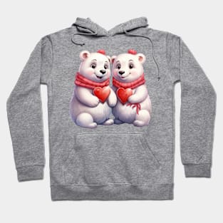 Valentine Polar Bear Couple Hoodie